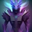 Placeholder: purple mythical creature in galaxy, teal and purple smoke, detailed, realistic, 4k