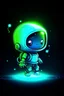 Placeholder: Cartoon space bioluminescent cute tiny neon chibi, macro art