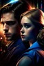 Placeholder: Realistic 3D photo of A realistic image of bucky barnes and betty cooper, photography, action, marvel, Riverdale, Betty Cooper on The CW teen drama series, lili reinhart, sebastian stan, movie poster, Film photography, Color photo, Dark Cinematic lighting, Medium shot, portrait, romance