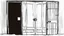 Placeholder: unhinged door, anime, monochrome, black background, ink, simple, maximum quality, broken hinge, barely functioning, why is it still being used it's a health hazard