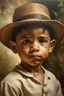 Placeholder: cuban little boy from the front portret painting neoclassism