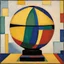 Placeholder: inspire by "Alexej von Jawlensky's works", yellow color scheme : a magical globe