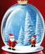 Placeholder: Snow globe, Santa toddler, full body, hyper realistic