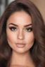 Placeholder: Demi Rose is so beautiful with her auburn hair and green eyes that all I want to do is paint a close-up facial portrait of Stifler's mom