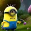 Placeholder: pixar style, volumetric summer garden environment and background, realistic painting of a Minion, looking excited, detailed digital painting, extreme dense and fine fur, anime, ornate, colour-washed colors, elegant, small minutiae, tiny features, particulars, centered, smooth, sharp focus, renderman gofur render, 8k, uhd, detailed eyes, realistic shaded volumetric lighting, sunlight caustics, backlight, centered camera view