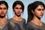 Placeholder: Indian Female character 19 years Proportions of the character the head-to-body ratio . Create a distinctive that helps the character stand out and be easily recognizable Design the character's face, including the shape of the head, eyes, eyebrows, nose, mouth, and ears. Consider the character's personality, age, and any unique that set them apart depth and visual interest. Front, Side, and Back Views: Provide multiple views of the character, including front, side, and back mode sheet