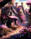 Placeholder: medieval fantasy village with flowers rpg art painterly