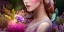 Placeholder: bright fairy, beautiful portrait, flowery landscape