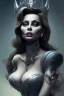 Placeholder: Sophia Loren as evil queen in black leather, cleavage, angry, stern look. character design by cory loftis, fenghua zhong, ryohei hase, ismail inceoglu and ruan jia. unreal engine 5, artistic lighting, highly detailed, photorealistic, fantasy