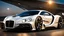 Placeholder: A sleek white shiny (((hypercar bentley))), its contours and details perfectly captured in a (((cinematic view))), zipping along a winding road under a beautiful blue black night sky