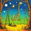 Placeholder: cover art for a sixties British psychedelic rock album, featuring a groovy acid-inspired dream of a playground swing-set made out of a giraffe skeleton, whimsical illustration