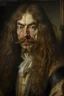 Placeholder: 18 centurie Portrait of a rich man with multiple battle scares andlong hair