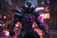 Placeholder: Venom Shredder machine in 8k solo leveling shadow artstyle, sombra them, close picture, rain, Shredder helmet, neon lights, intricate details, highly detailed, high details, detailed portrait, masterpiece,ultra detailed, ultra quality