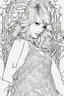 Placeholder: coloring pages of taylor swift for adults, Designs Black and white, No Shading