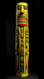 Placeholder: A yellow Electric Sandsurge designed in Pacific Northwest totem poles painted by Edward Hicks