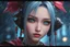 Placeholder: Jinx in 8k anime cgi artstyle, arcane them, crazy eyes, close picture, rain, apocalypse, intricate details, highly detailed, high details, detailed portrait, masterpiece,ultra detailed, ultra quality