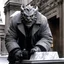 Placeholder: [photo from The Thing (1982)] A man in an unremarkable gray jacket scales the marble face of Central Trust Bank. His mask is a grotesque gargoyle, snarling like living stone under the streetlights. Duffel bags hang heavy at his side, burdened with tools of intrusion. A glimpse beneath his coat reveals the cold gleam of a firearm.