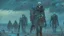 Placeholder: (Bio-engineered undead skeleton machine army) marching, (menacing), glowing eyes, tactical wear, gas masks, dark winter landscape, techno gothic aesthetic, epic, science fiction painting, (Denis Sarazhin, Alex Colville, Simon Stålenhag, Neil Blomkamp, Christopher Shy, Alejandro Burdisio, Tye Myartinez, ominous sky), RAW, gritty, high contrast, atmospheric horror art, vivid, neon overlay, harsh textures, dramatic, surreal horror, retro futuristic, nightmarish art, apocalyptic, atypical art