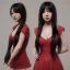 Placeholder: portrait only hitomi tanaka, long black hair, red dress, full body, 8k, highly realistic, octane render,