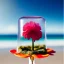 Placeholder: Surreal Waiizii Flower inside a glass sculpture under an unbrella, Art by Joshy Sly,