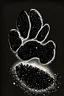 Placeholder: 2d portrait of a cat footprint, Black hair