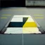 Placeholder: Minimal contemporary abstract oil paintings carpark concrete. In the style of Justin Mortimer and Francis Bacon. road markings.