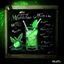 Placeholder: Drawing on a black chalkboard of a mojito cocktail with lime and mint. restaurant vibe. realistic.