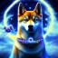 Placeholder: third eye ascension shiba inu doge with heaven glowing aura star sky lightning