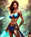 Placeholder: arabic milf, warrior princess, sunshine, sexy pose, necklace, fantasy art