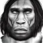 Placeholder: Photorealistic Neanderthal man with lips that are too big