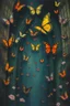 Placeholder: The prison of the butterflies, surreal, Busch painting style