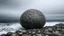 Placeholder: MINIMALIST SPHERICAL BUILDING ON A ROCKY BEACH, Excited, Polished, Fingerprint pattern, Rainy, Millefleur