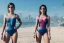 Placeholder: Emma Watson, full-length, in a swimsuit, cyberpunk 2077, photorealistic illustration, 4k