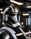 Placeholder: star wars bald male corellian pilot wearing pearlescent black and gunmetal grey First Order special forces armored flightsuit and helmet with gold trim inside the jedi temple, centered head and shoulders portrait, hyperdetailed, dynamic lighting, hyperdetailed background, 8k resolution, volumetric lighting, light skin, fully symmetric details