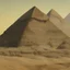 Placeholder: Egypt pyramid inking comic art cat-eye view