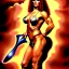 Placeholder: Epic full body picture portrait of busty atletic young beautiful Red Sonja boris vallejo styles