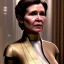 Placeholder: Actress , mix of sci-fi and gothic style , carrie fisher with short hair