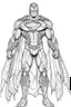 Placeholder: outline art An evolved Superman.Batman cinematic lighting, high resolution 3D render art coloring pages with witch, white background, Sketch style, full body, use outline, Mandala style, clean line art, white background, no shadows and clear and well