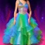 Placeholder: Glittery rainbow ball gown