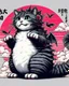 Placeholder: Catzilla cat Japanese Art funny cat gifts for women kid PNG,