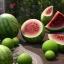 Placeholder: pixar style, volumetric summer garden environment and background, volumetric lighting, dramatic lighting, realistic painting of an watermelon, looking excited, detailed digital painting, extreme dense and fine fur, anime, ornate, colour-washed colors, elegant, small minutiae, tiny features, particulars, centered, smooth, sharp focus, renderman gofur render, 8k, uhd, detailed eyes, realistic shaded volumetric lighting, sunlight caustics, backlight, centered camera view