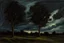 Placeholder: Trees, night, clouds, 2000's sci-fi movies influence, max liebermann impressionism painting