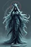 Placeholder: powerful low poly priest woman with long fur all over her entire body and eerie aura swirl