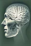 Placeholder: realistic front view brain injury patient with unilateral spatial looking to the right side of space