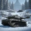 Placeholder: Snow camo vehicle tread tank armored carrier alaska