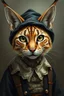 Placeholder: fish eye lense, psychic amish alien space lynx with human eyes and hair tips on its ears dressed in amish outfit, painted by Rembrandt, Escher and Giger and some anime genious