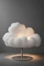 Placeholder: a soft chair that looks like a cloud on a gray background floating in the air with lighting