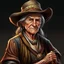 Placeholder: wild west old lady farmer grimdark realistic