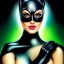 Placeholder: ultra detailed fullbody portrait of busty beautiful CatWoman, wearing skintight Black costume, extremely detailed digital painting, intrincate, extremely detailed smiling face,crystal clear Big Green eyes, in the style of Adam Hughes , mystical colors , perfectly centered image, perfect composition, rim light, beautiful lighting,8k, stunning scene, raytracing