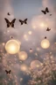Placeholder: Bubbles and Butterflys flying to the sky at daybreak